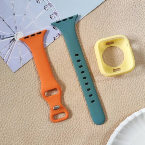 Olive Green Orange Apple Watch Bands - Picture 3 of 4